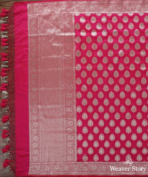 Handloom_Pink_Katan_Silk_Banarasi_Dupatta_with_Cutwork_and_Booti_Design_WeaverStory_02