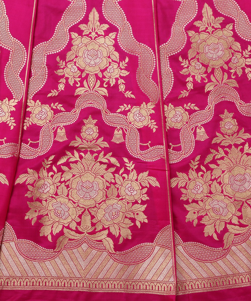 Handloom_Pink_Katan_Silk_Banarasi_Lehenga_With_Gold_Silver_Zari_WeaverStory_03