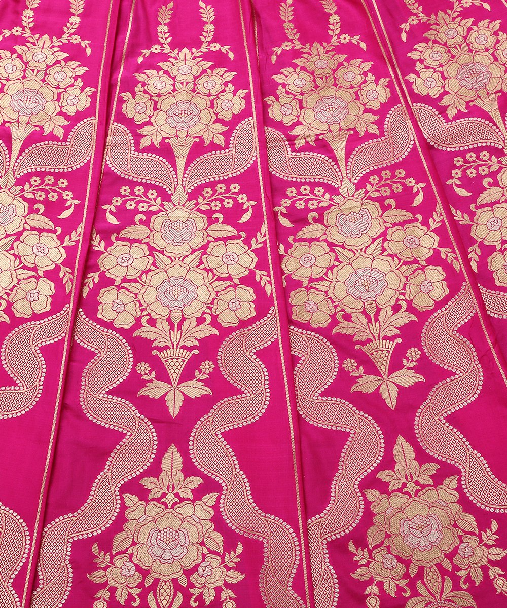 Handloom_Pink_Katan_Silk_Banarasi_Lehenga_With_Gold_Silver_Zari_WeaverStory_04