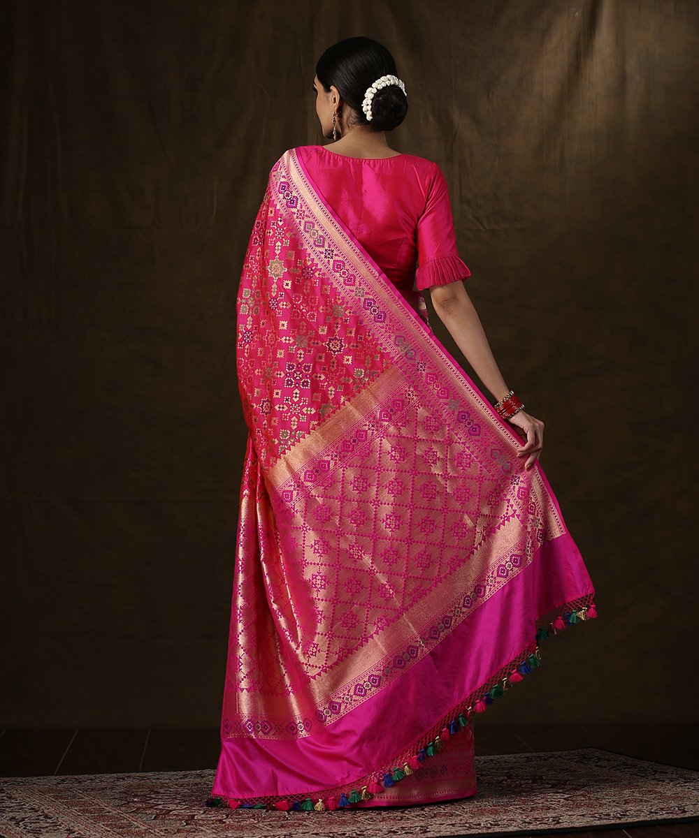 Handloom_Pink_Katan_Silk_Banarasi_Patola_Saree_with_Meenakari_Design_WeaverStory_03