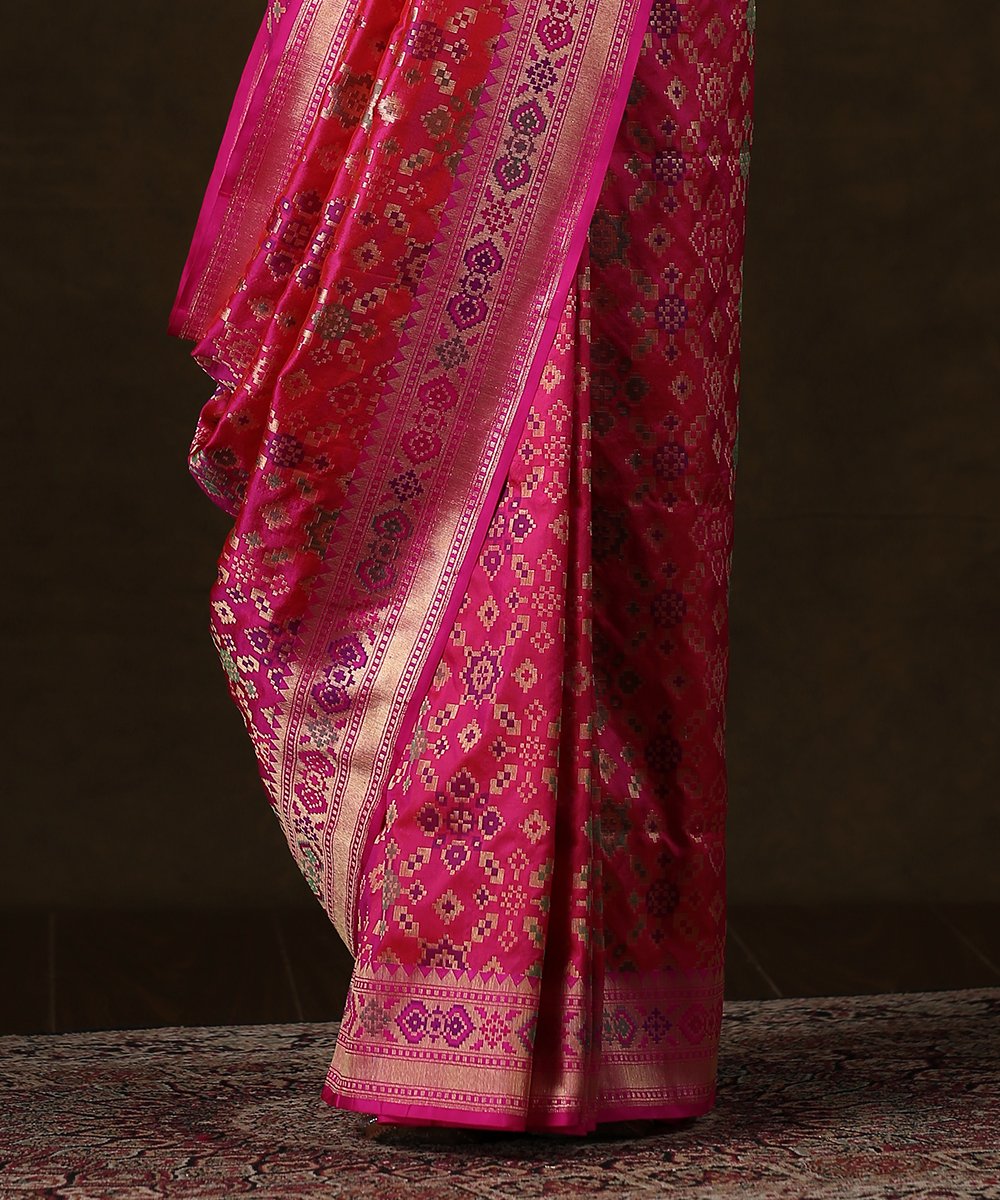 Handloom_Pink_Katan_Silk_Banarasi_Patola_Saree_with_Meenakari_Design_WeaverStory_04