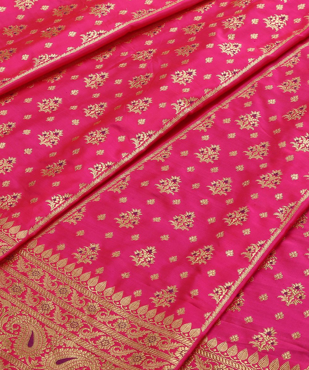 Handloom_Pink_Katan_Silk_Kadhwa_Banarasi_Lehenga_with_Bootidar_Design_WeaverStory_03