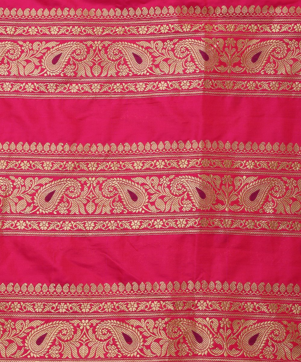 Handloom_Pink_Katan_Silk_Kadhwa_Banarasi_Lehenga_with_Bootidar_Design_WeaverStory_06