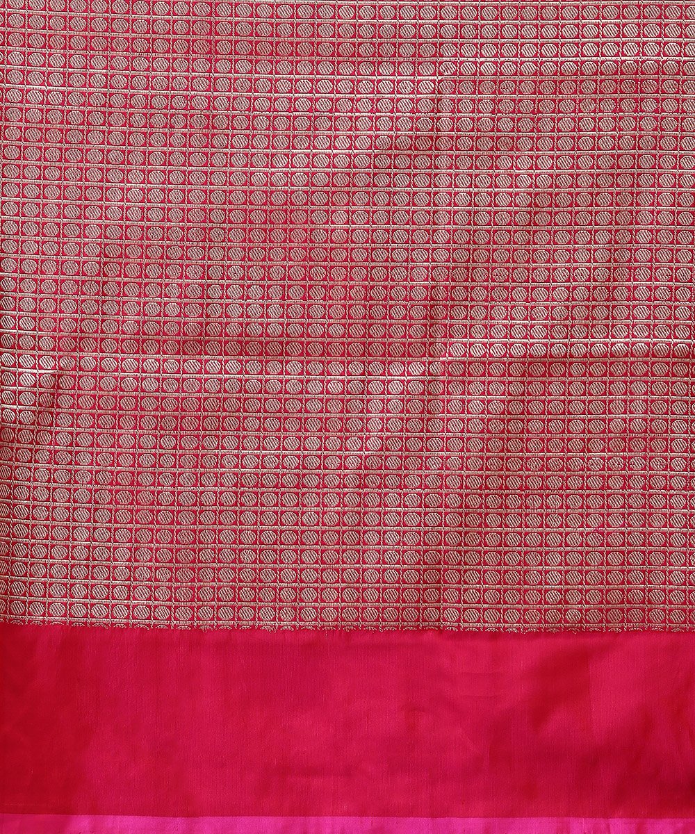 Handloom_Pink_Pure_Katan_Silk_Humming_Bird_Motif_Meenakari_Banarasi_Saree_WeaverStory_05