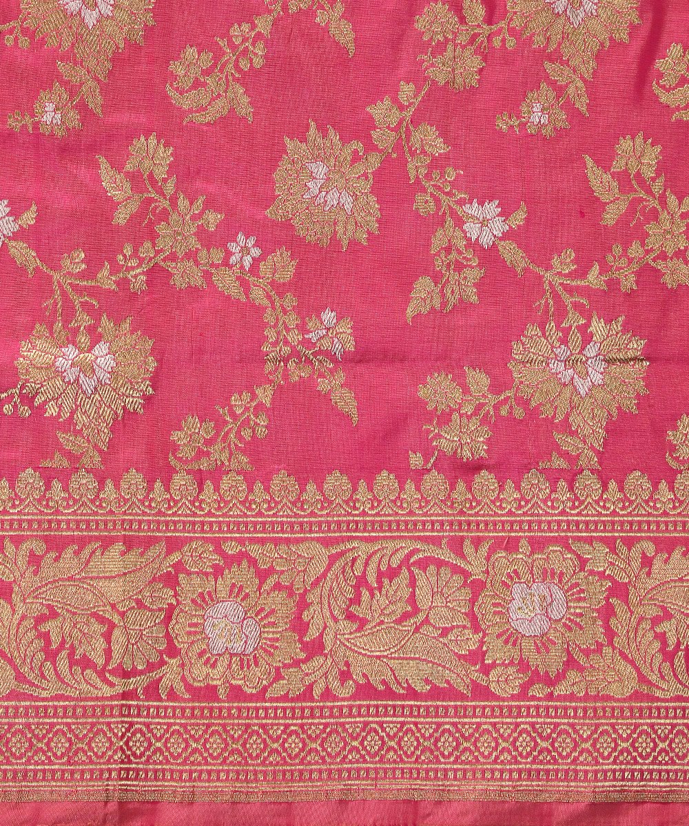 Handloom_Pink_Dual_Tone_Pure_Katan_Silk_Sona_Rupa_Kadhwa_Jangla_Banarasi_Dupatta_WeaverStory_03