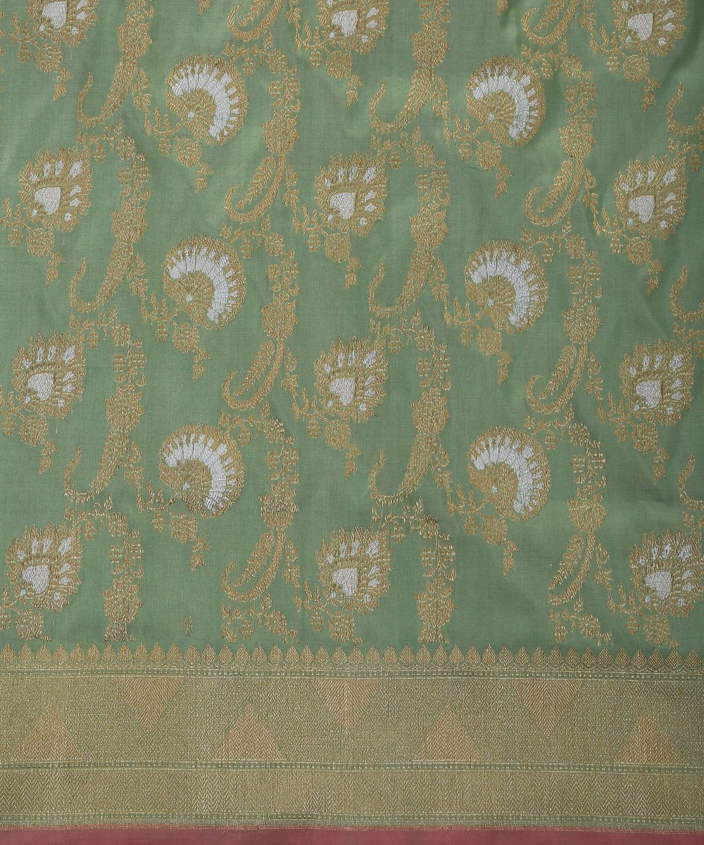 Pista_Green_Pure_Katan_Silk_Banarasi_Jangla_Dupatta_with_Pink_Selvedge_WeaverStory_03