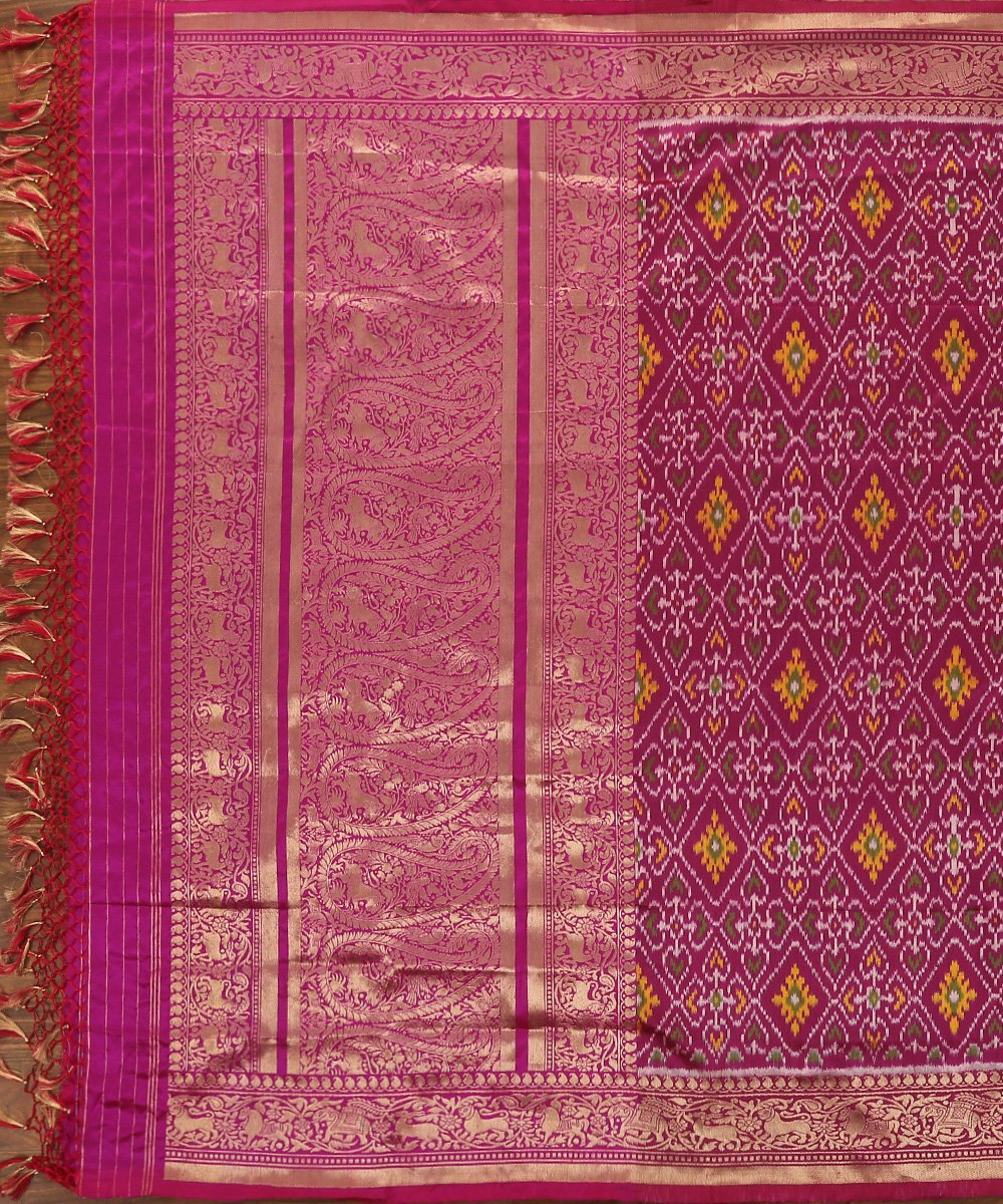 Handloom_Plum_Pure_Silk_Ashawali_Patola_Dupatta_with_Shikargah_Border_WeaverStory_02