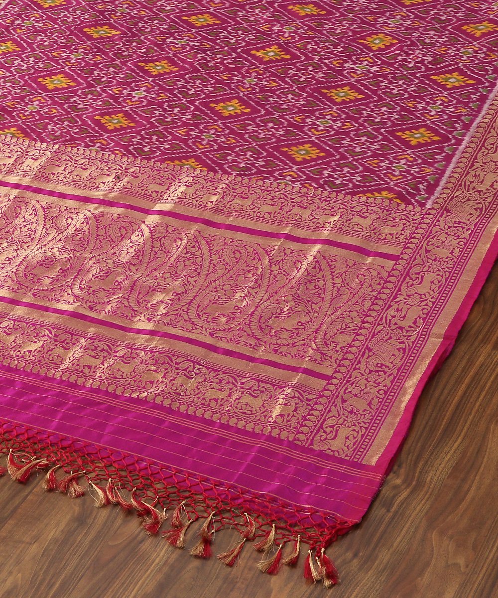 Handloom_Plum_Pure_Silk_Ashawali_Patola_Dupatta_with_Shikargah_Border_WeaverStory_03