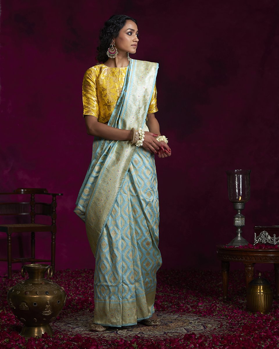 Handloom_Powder_Blue_Katan_Silk_Banarasi_Saree_With_Meenakari_and_Jangla_Design_WeaverStory_02