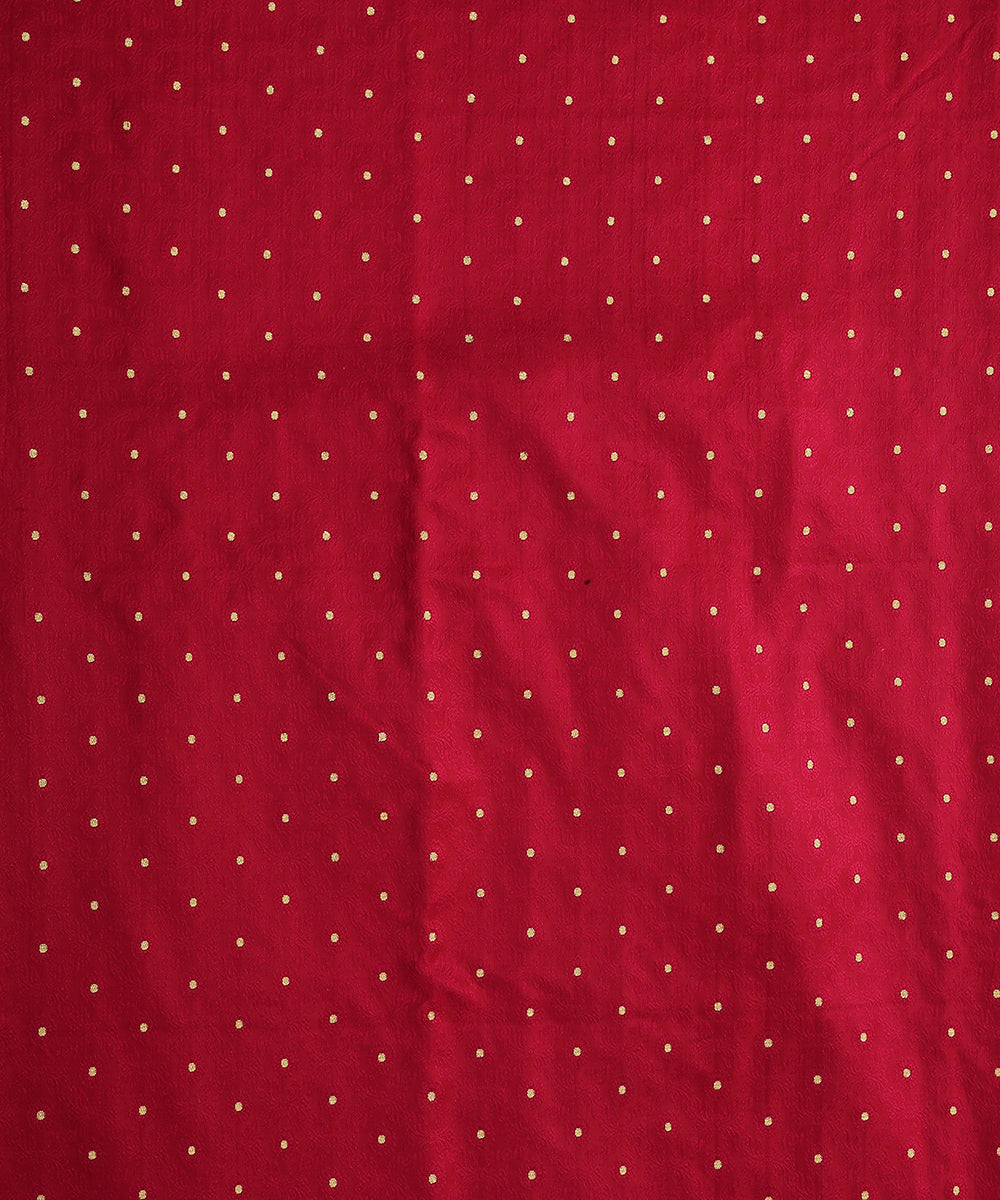 Handloom Pure Katan Silk Tanchoi Banarasi Fabric With Zari Booti