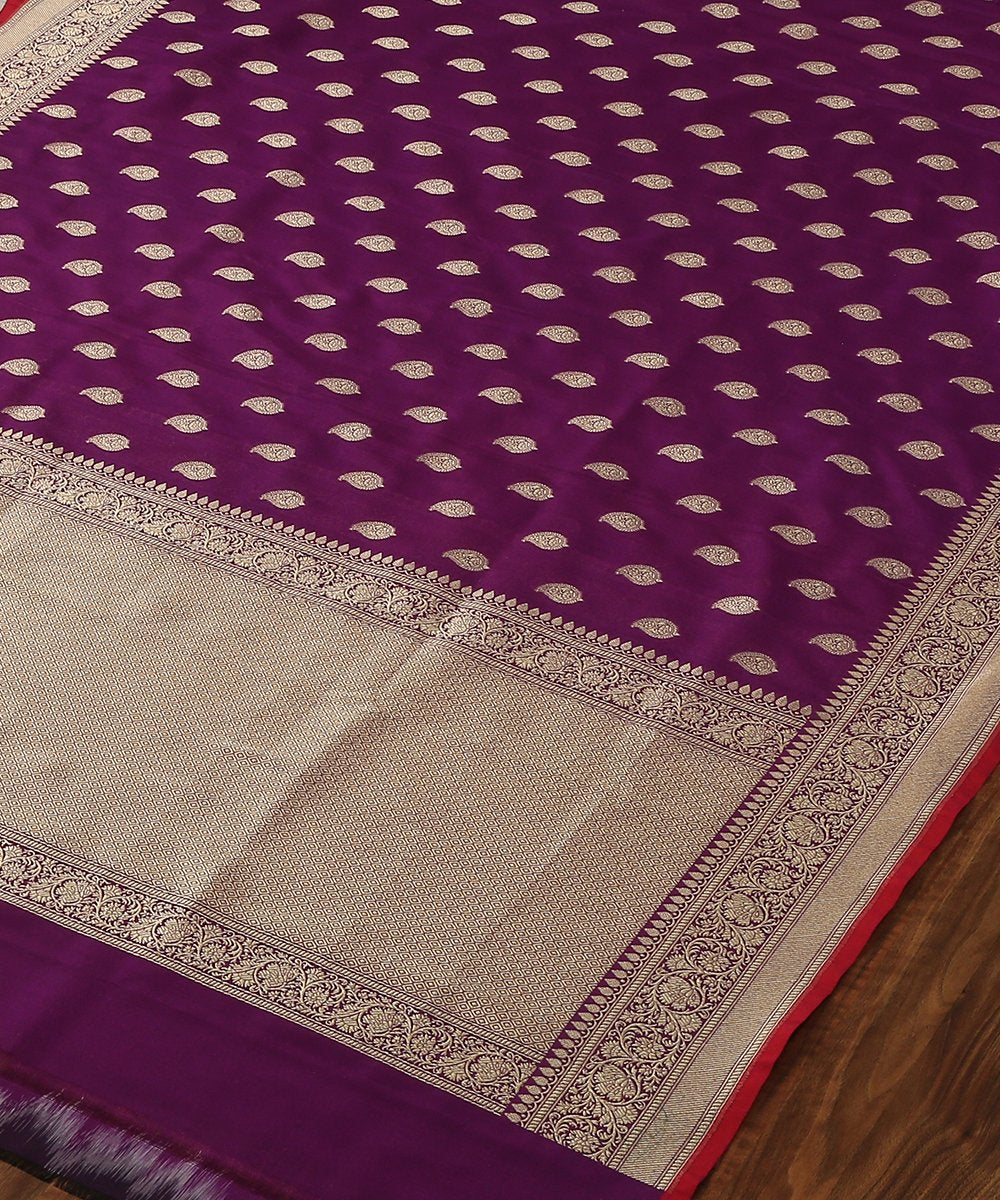 Handloom_Purple_Katan_Silk_Georgette_Banarasi_Dupatta_with_Booti_Design_WeaverStory_03