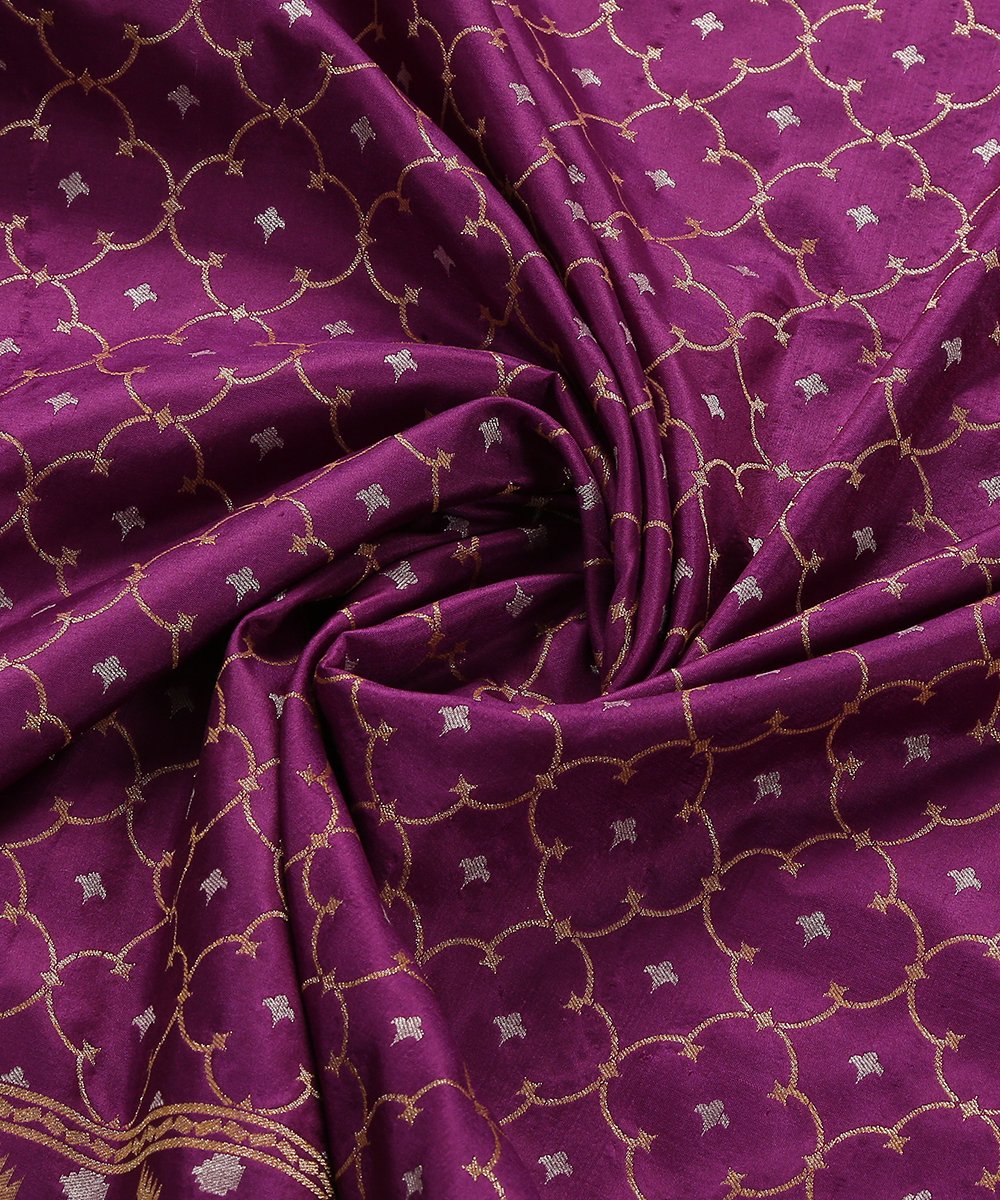 Handloom_Purple_Cutwork_Banarasi_Dupatta_and_Jangla_Design_WeaverStory_05