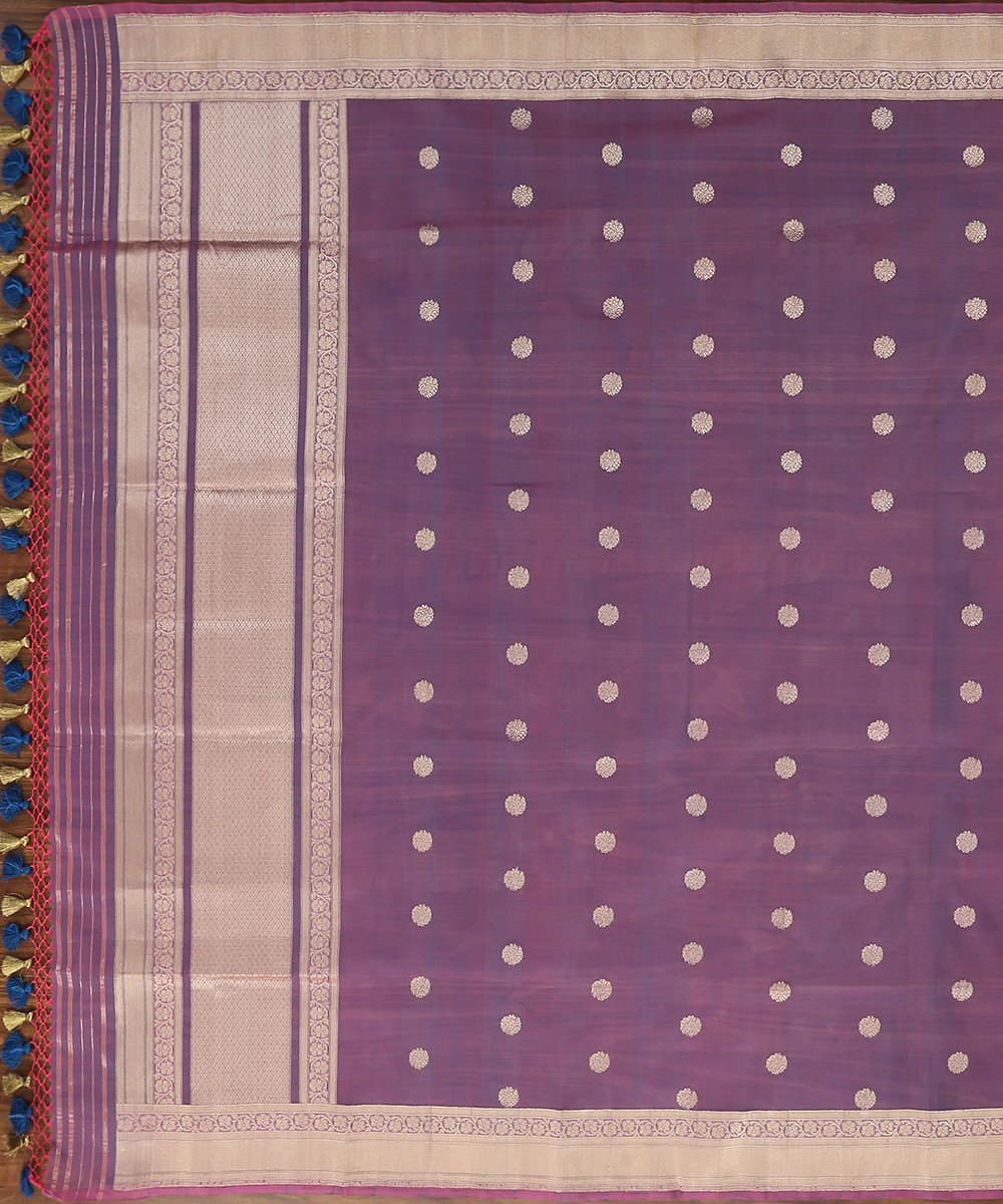 Handloom_Purple_Organza_Banarasi_Dupatta_with_Asharfi_Booti_WeaverStory_02