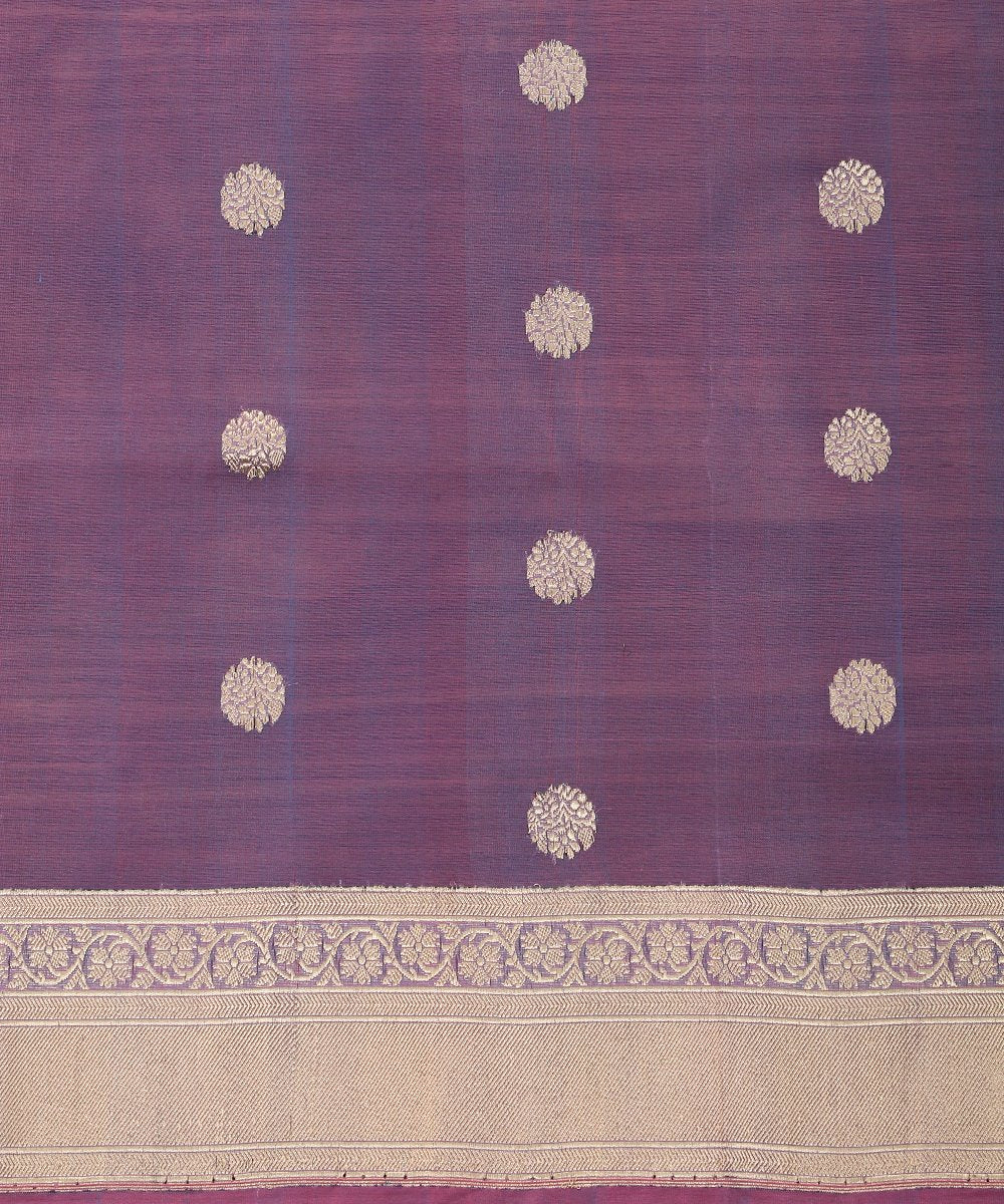 Handloom_Purple_Organza_Banarasi_Dupatta_with_Asharfi_Booti_WeaverStory_03