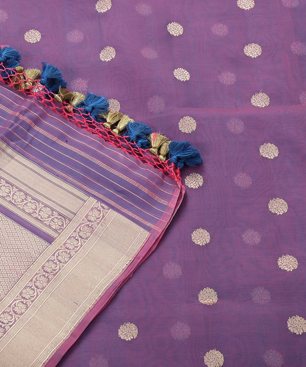 Handloom_Purple_Organza_Banarasi_Dupatta_with_Asharfi_Booti_WeaverStory_05
