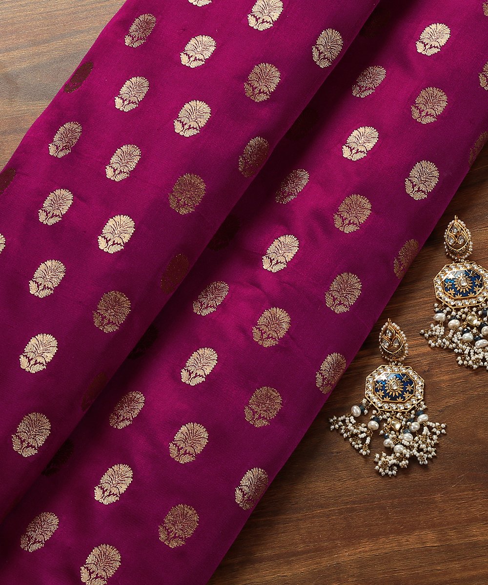 Plum_Handloom_Banarasi_Pure_Satin_Fabric_with_Bootidar_Design_WeaverStory_01