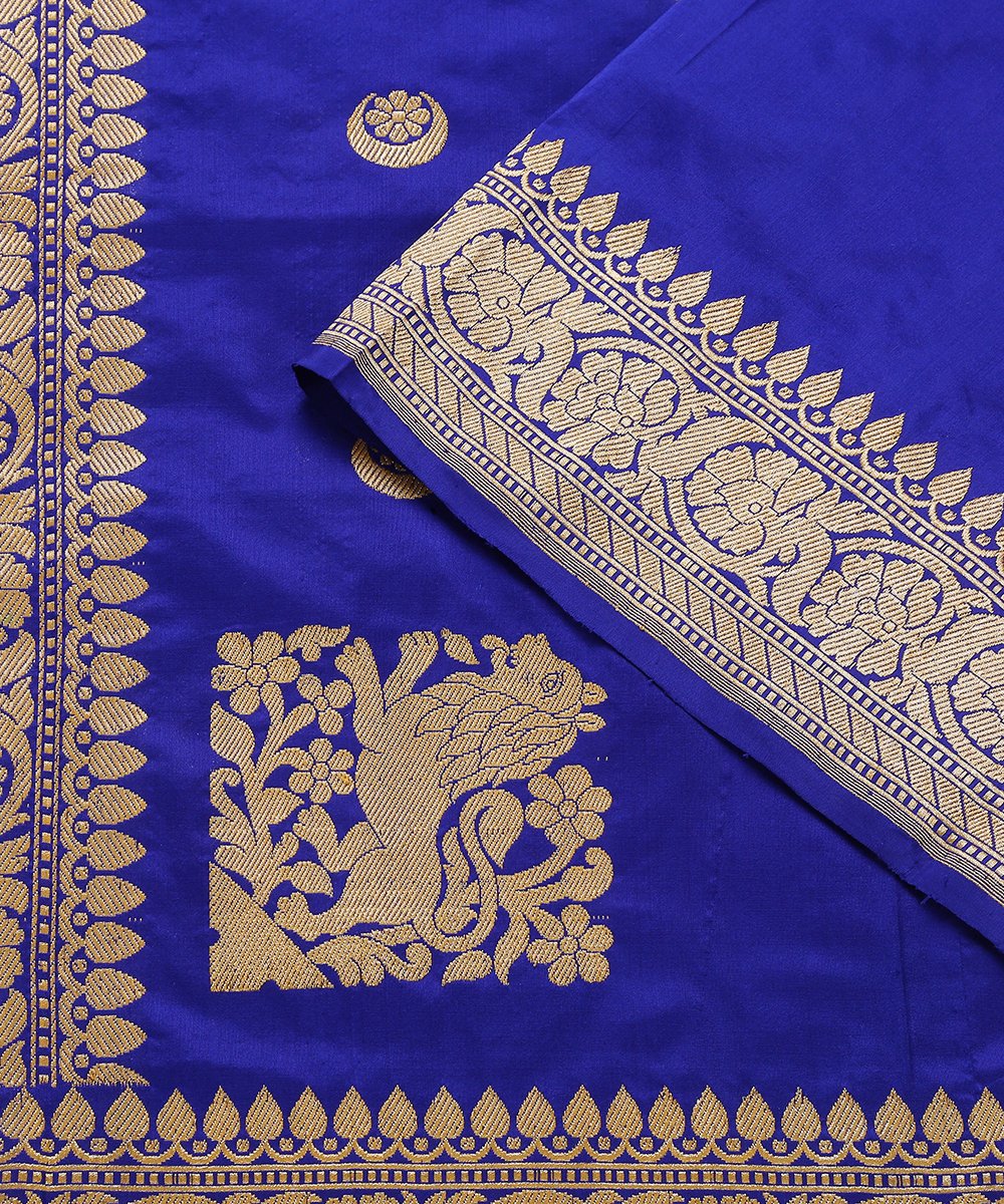 Handloom_Blue_Shikargah_Banarasi_Dupatta_with_Chaand_Boota_WeaverStory_04