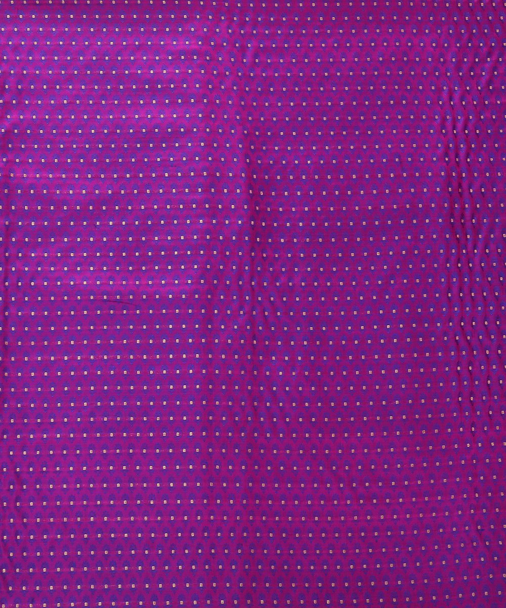 Handloom_Purple_and_Blue_Dual_Tone_Pure_Katan_Silk_Zari_Booti_Banarasi_Fabric_WeaverStory_02