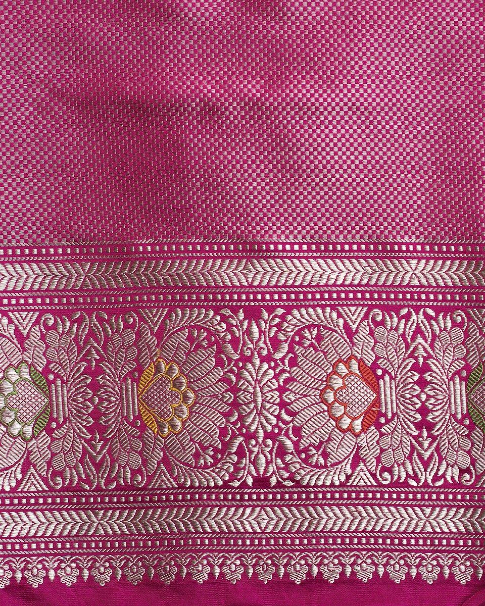 Handloom_Rani_Pink_Katan_Silk_Banarasi_Jangla_Saree_with_Meenakari_WeaverStory_05