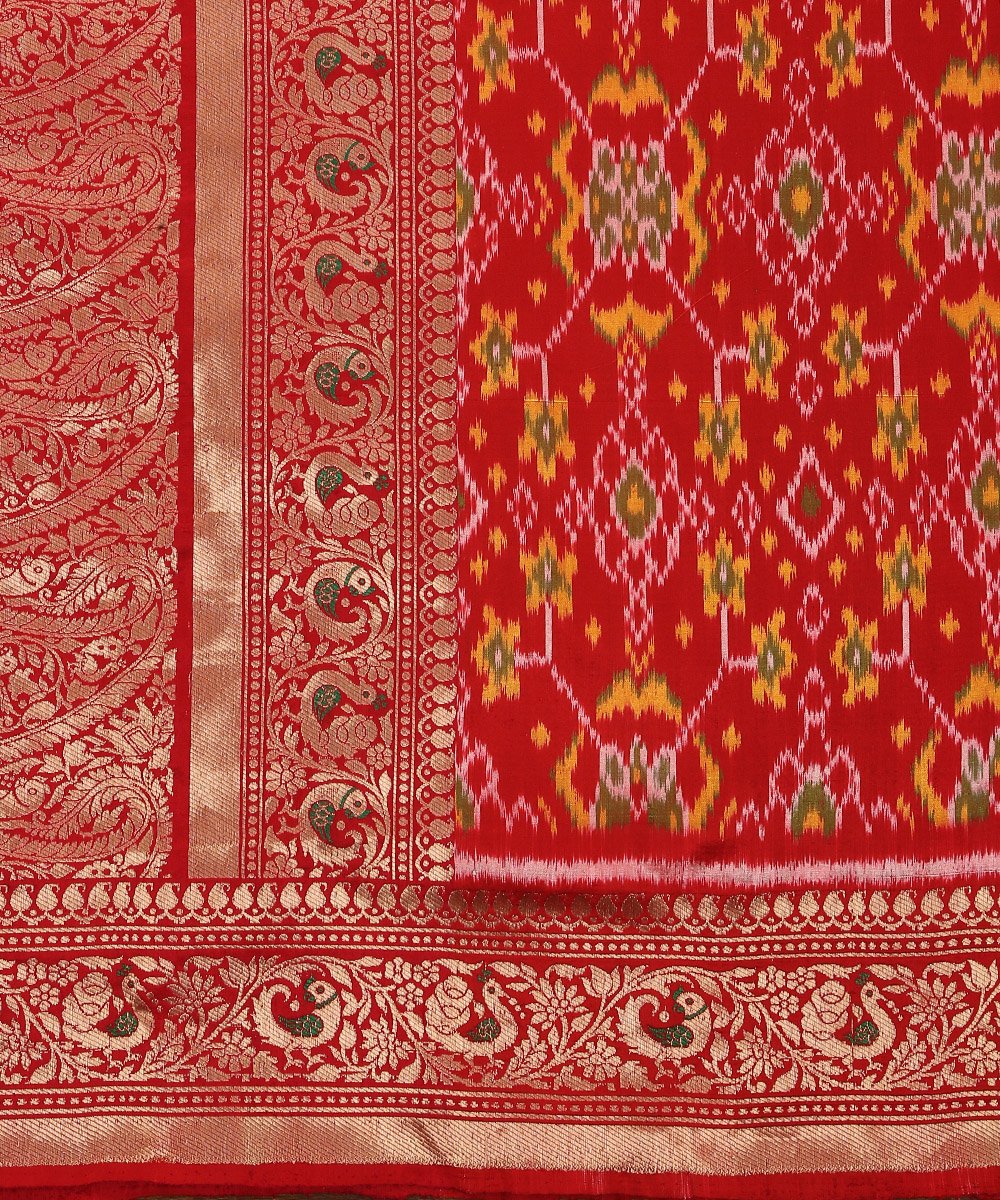 Red_Handloom_Ashawali_Pure_Silk_Patola_Dupatta_With_Meenakari_Border_WeaverStory_03