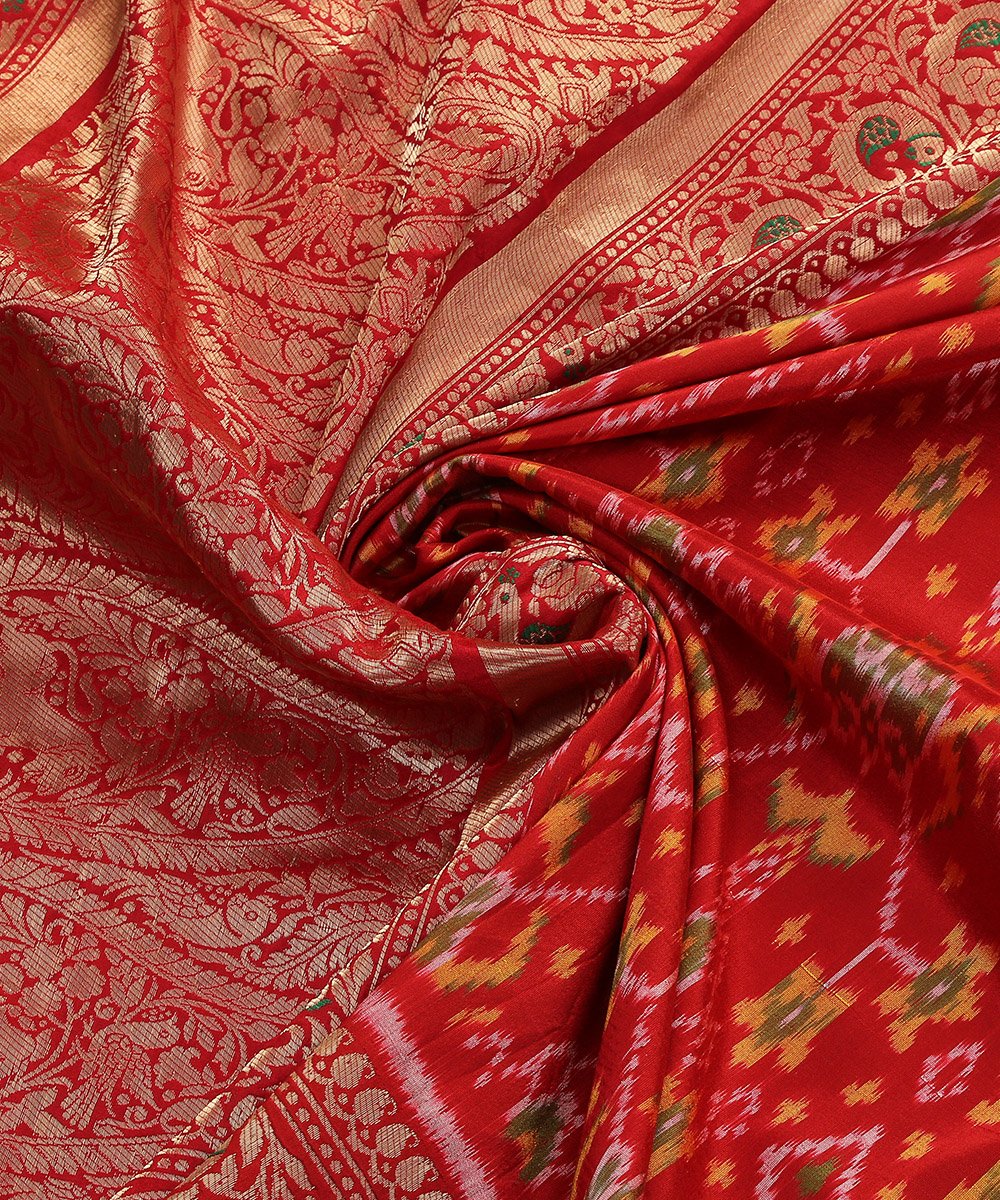 Red_Handloom_Ashawali_Pure_Silk_Patola_Dupatta_With_Meenakari_Border_WeaverStory_06