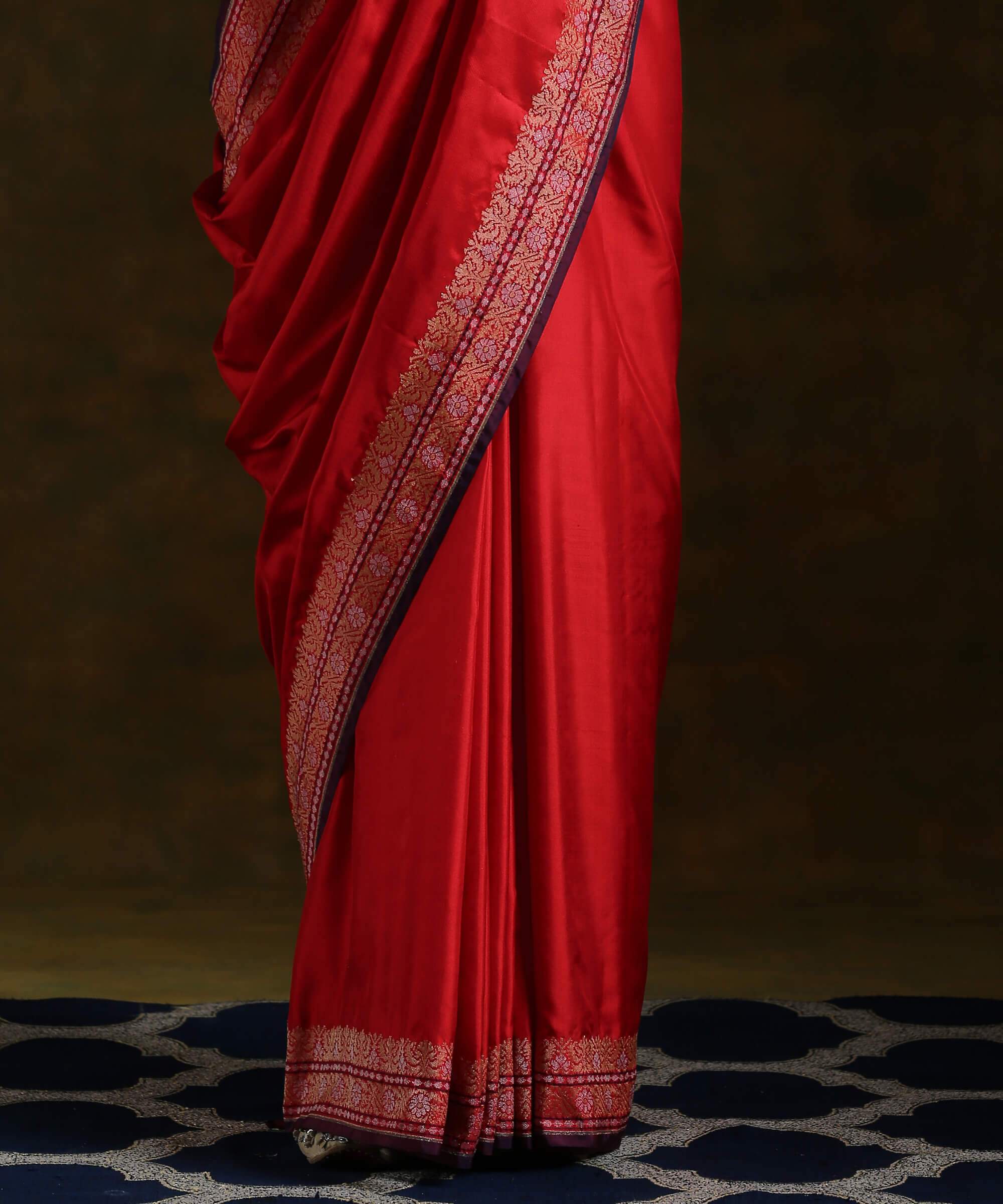Handloom_Red_Pure_SIlk_Banarasi_Ektara_Saree_with_Konia_Motif_WeaverStory_04
