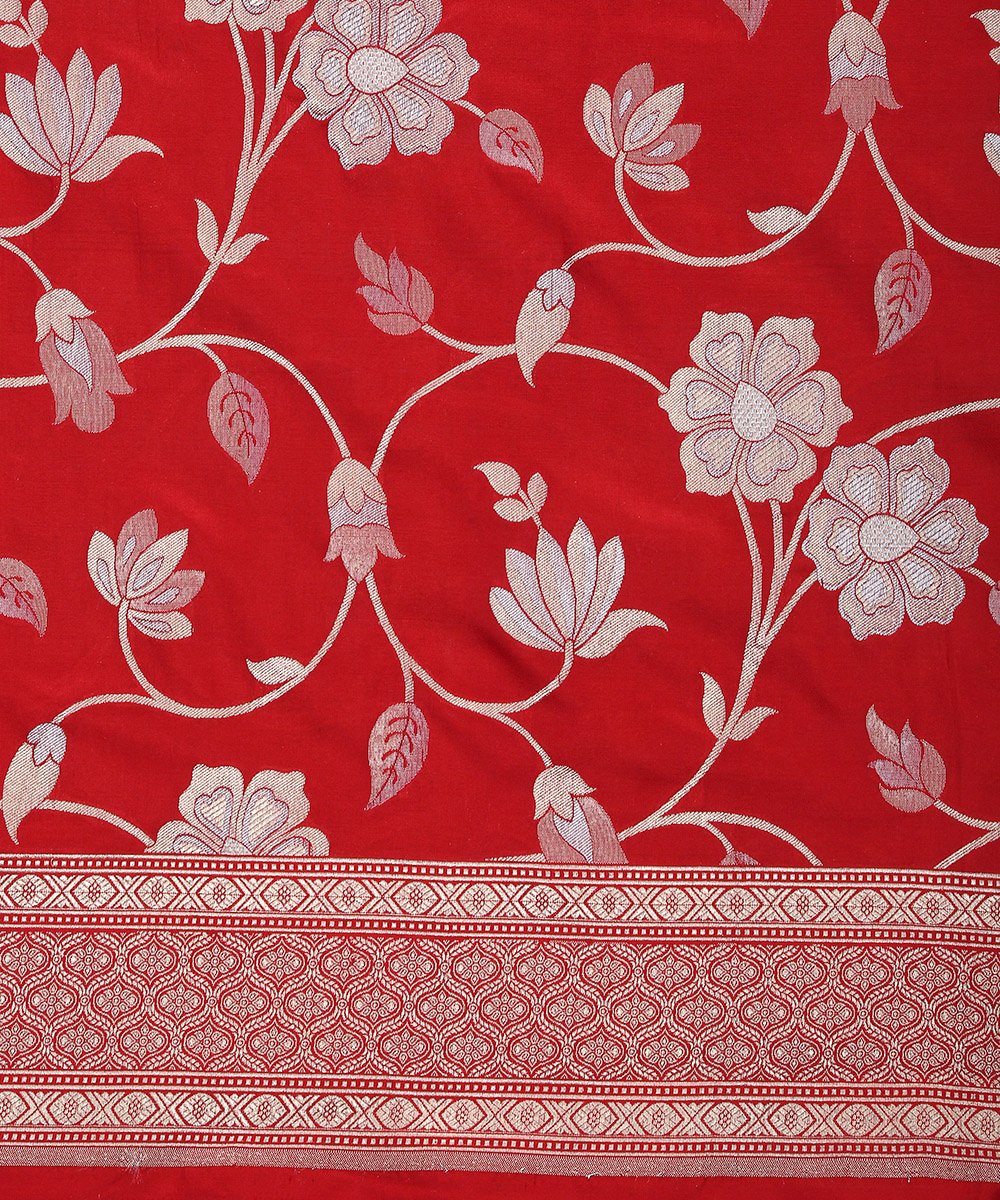 Handloom_Red_Katan_Silk_Banarasi_Dupatta_with_Cutwork_Jaal_WeaverStory_03
