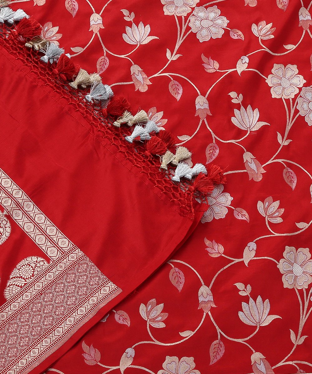 Handloom_Red_Katan_Silk_Banarasi_Dupatta_with_Cutwork_Jaal_WeaverStory_05