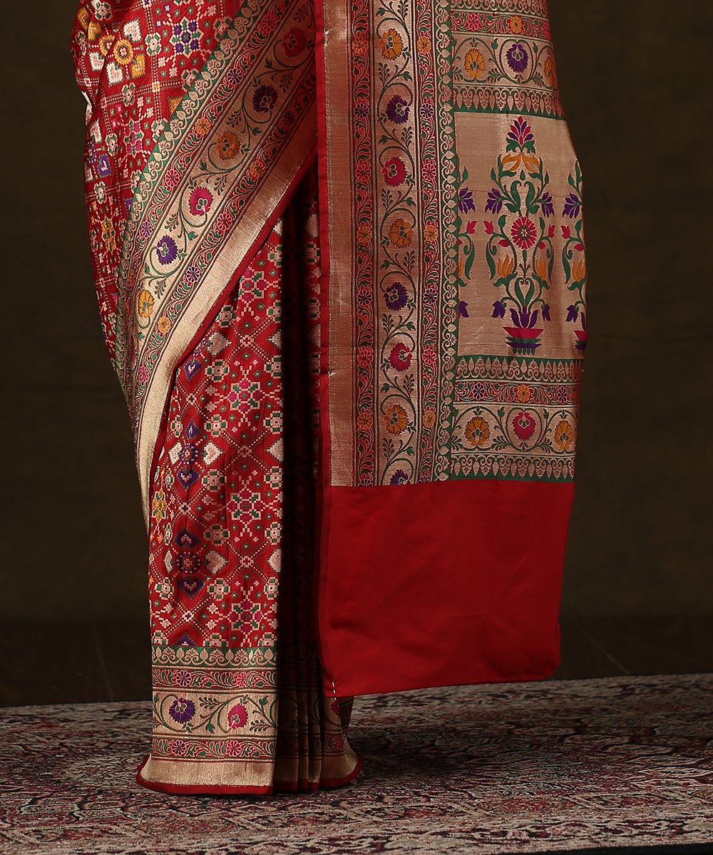 Handloom_Red_Katan_Silk_Banarasi_Patola_Saree_with_Meenakari_Design_WeaverStory_04