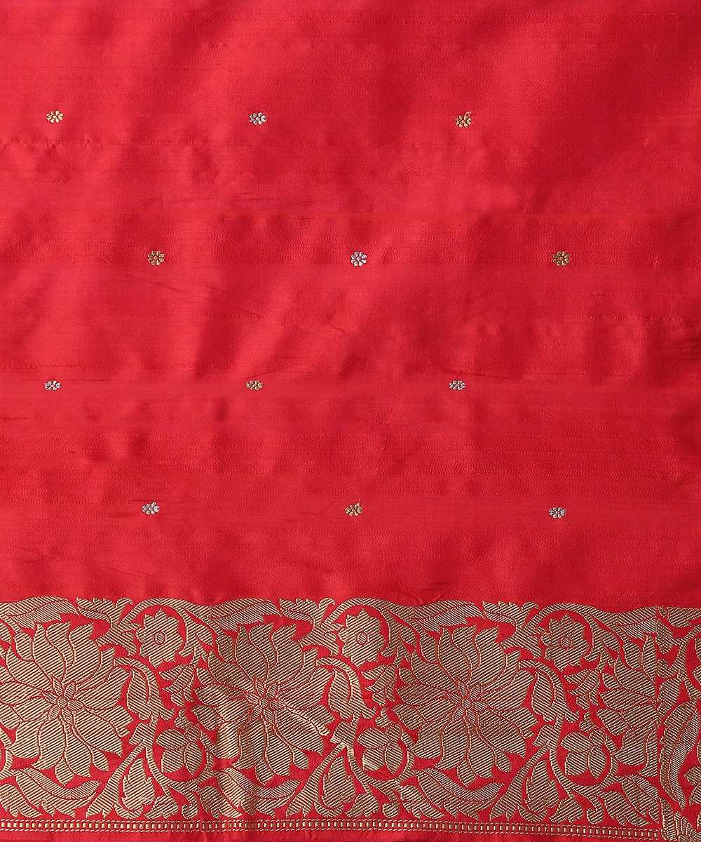 Handloom_Red_Katan_Silk_Banarasi_Saree_With_Gold_and_Silver_Boota_WeaverStory_05