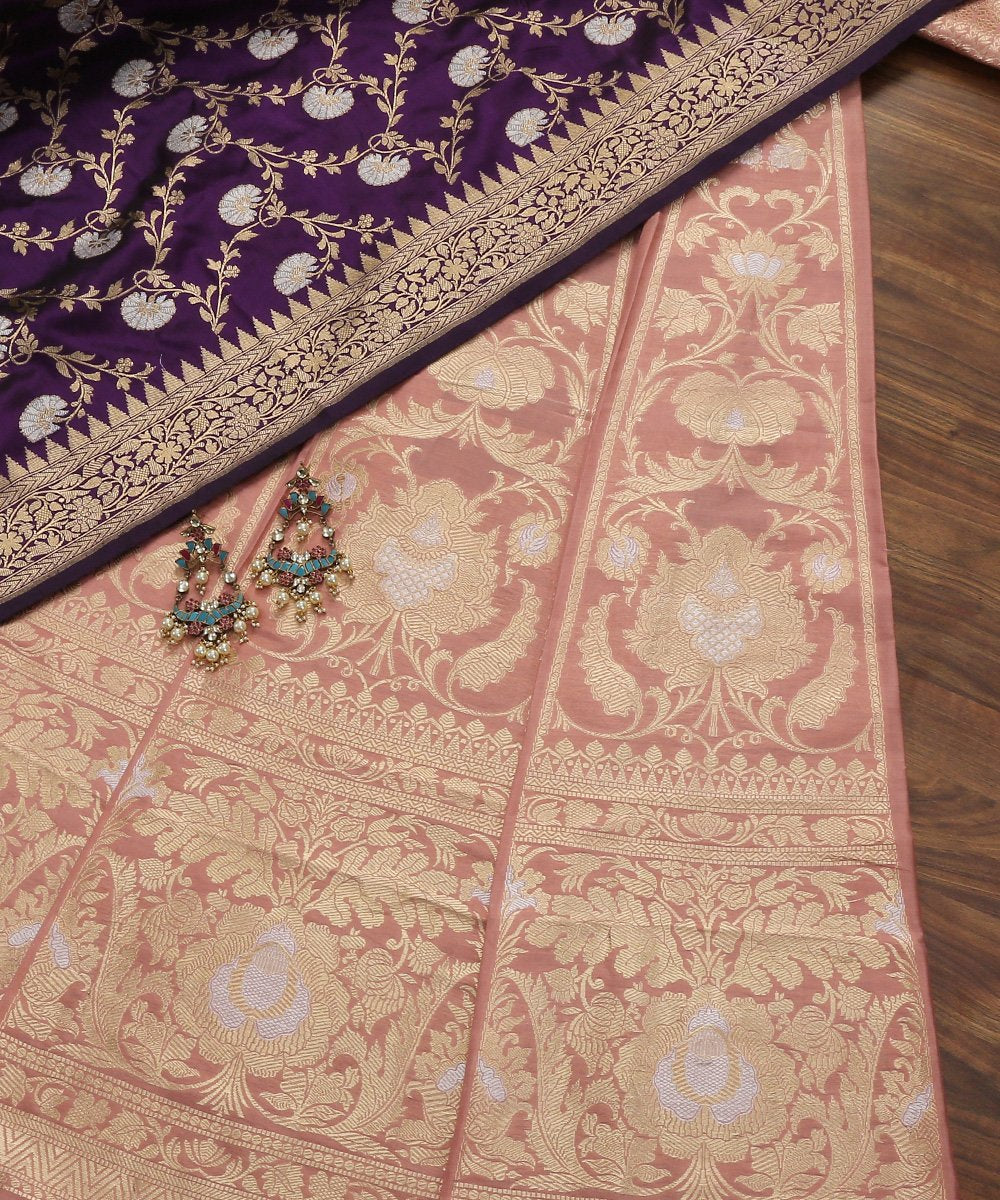 Handloom_Rose_Pink_Kadhwa_Banarasi_Katan_Silk_Banarasi_Lehenga_with_Meenakari_Design_WeaverStory_01