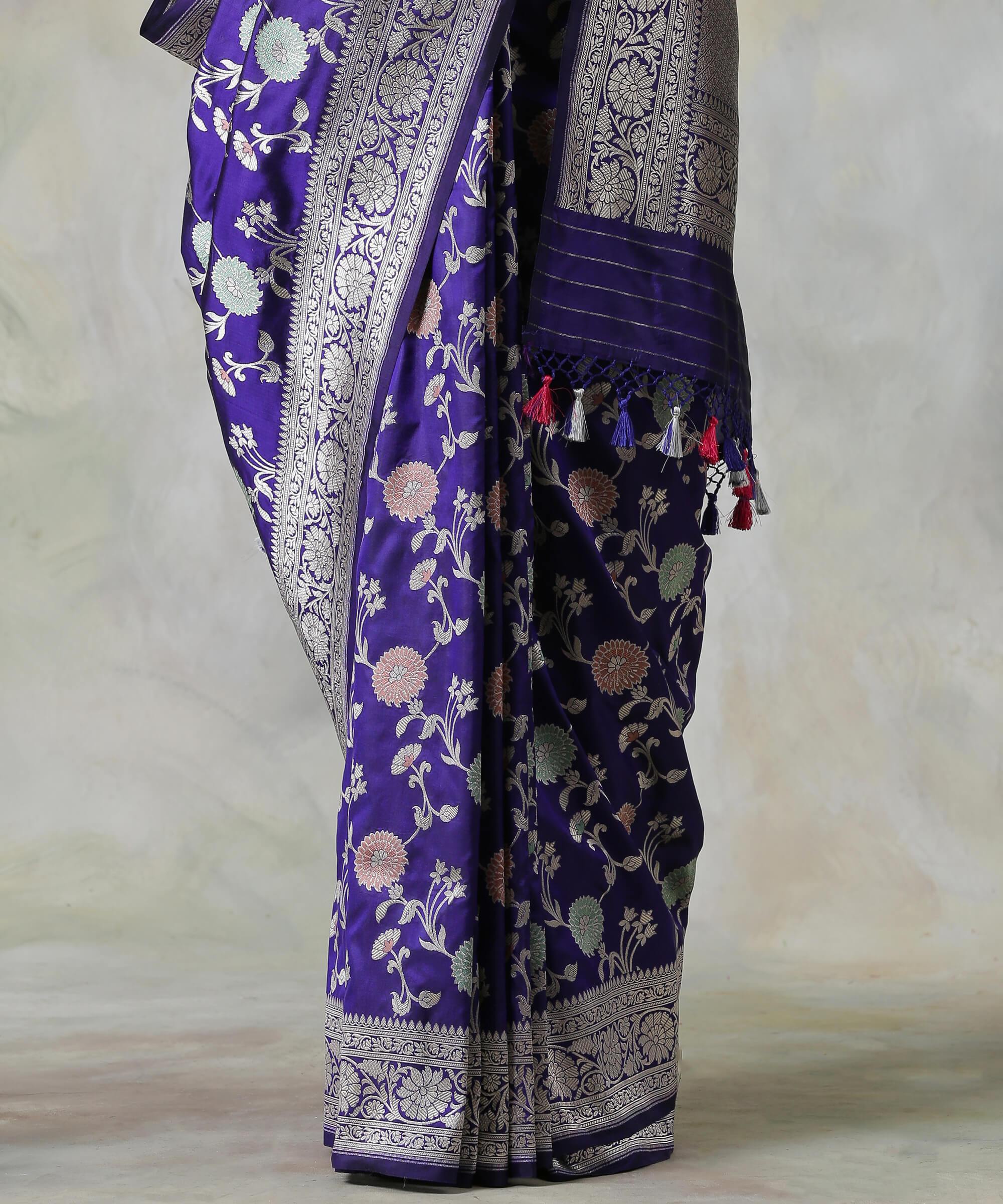 Handloom_Royal_Purple_Pure_Katan_Silk_Banarasi_Saree_with_Silver_Zari_WeaverStory_04