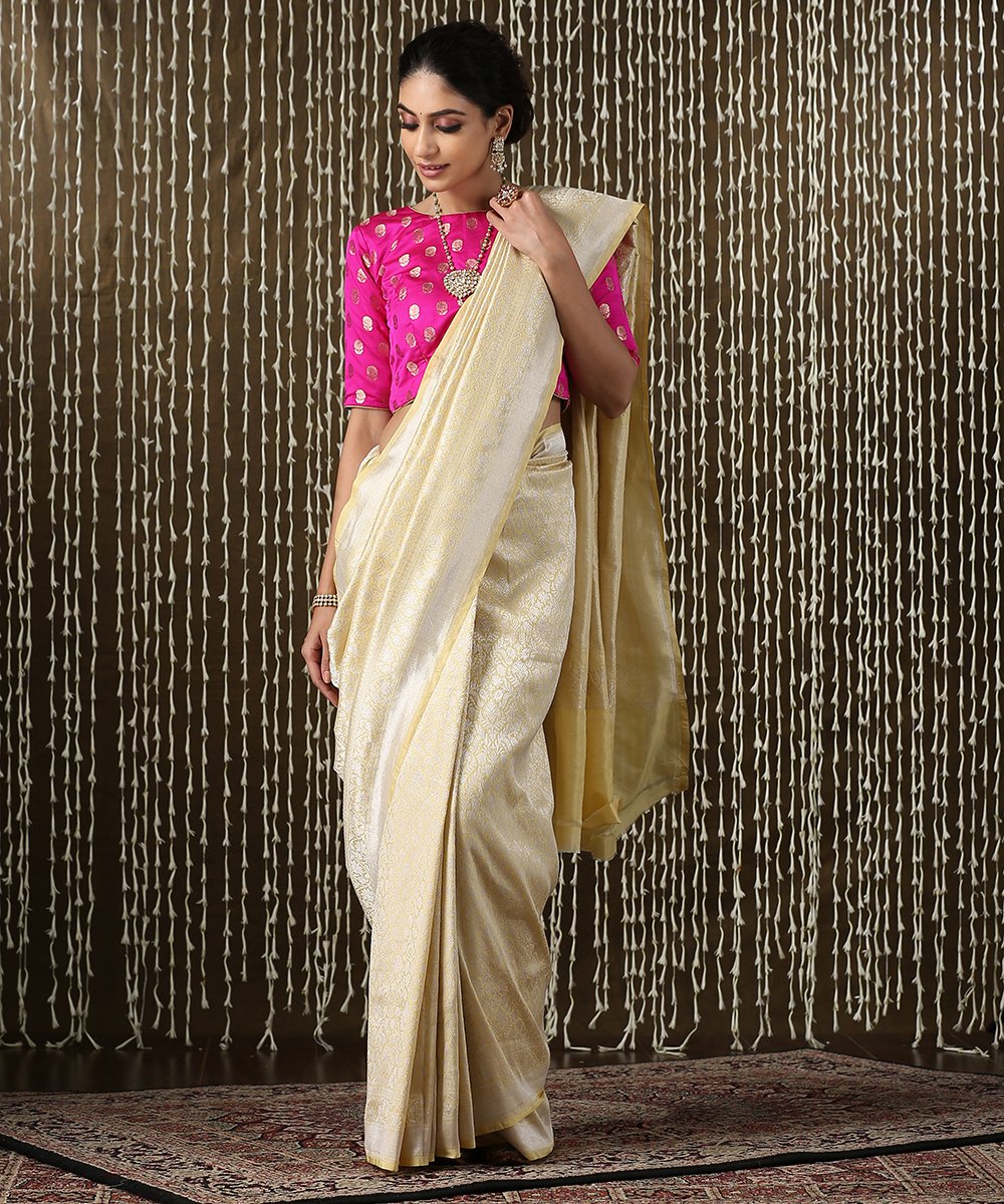 Handloom_Pale_Yellow_Brocade_Kimkhab_Banarasi_Saree_With_Silver_Zari_WeaverStory_02