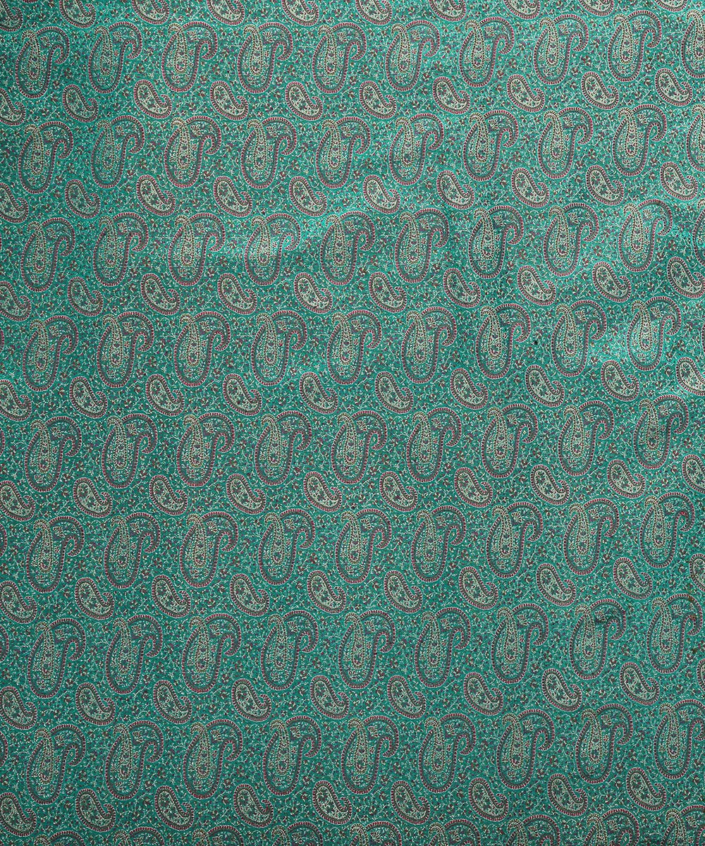 Handloom_Teal_Zari_Brocade_Banarasi_Fabric_in_Pure_Katan_Silk_WeaverStory_02