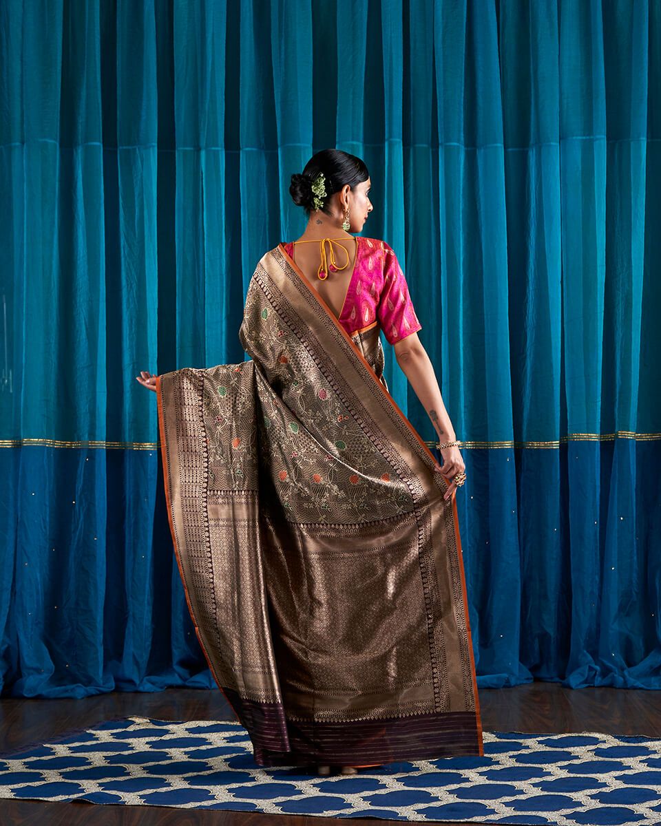 Handloom_Wine_Katan_Silk_Banarasi_Saree_with_Meenakari_WeaverStory_03