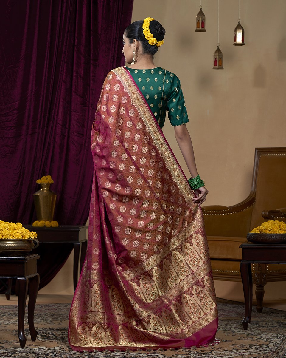 Handloom_Wine_Pure_Katan_Silk_Banarasi_Tanchoi_Saree_with_Mughal_Motifs_woven_with_Zari_WeaverStory_03