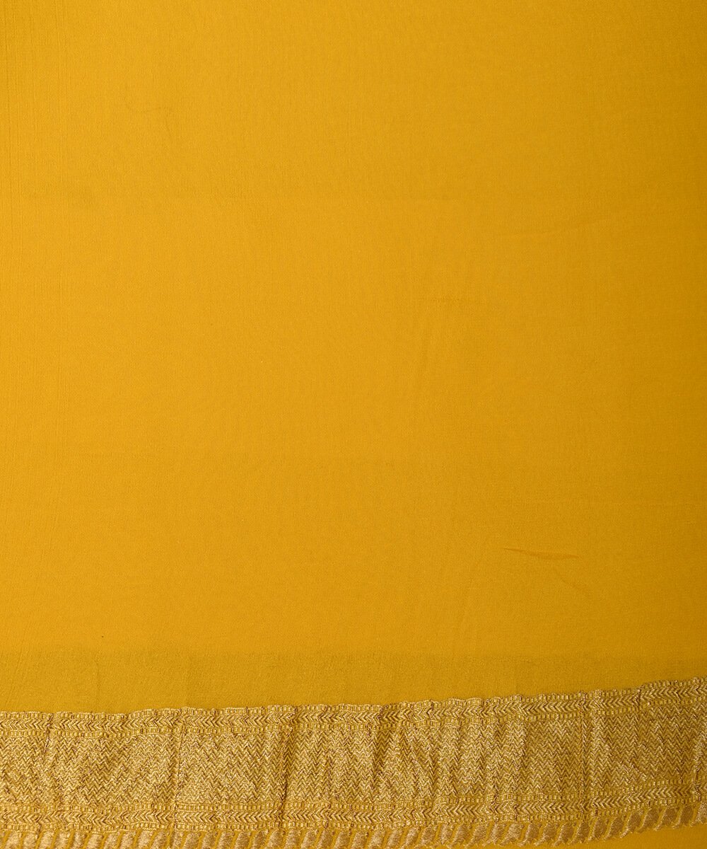 Handloom_Yellow_Banarasi_Georgette_Saree_with_Floral_Weave_WeaverStory_05