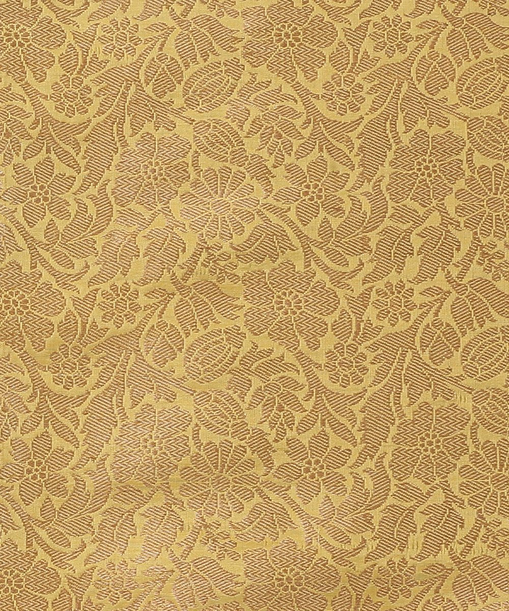 Handloom_Yellow_Pure_Silk_Banarasi_Brocade_Fabric_WeaverStory_02
