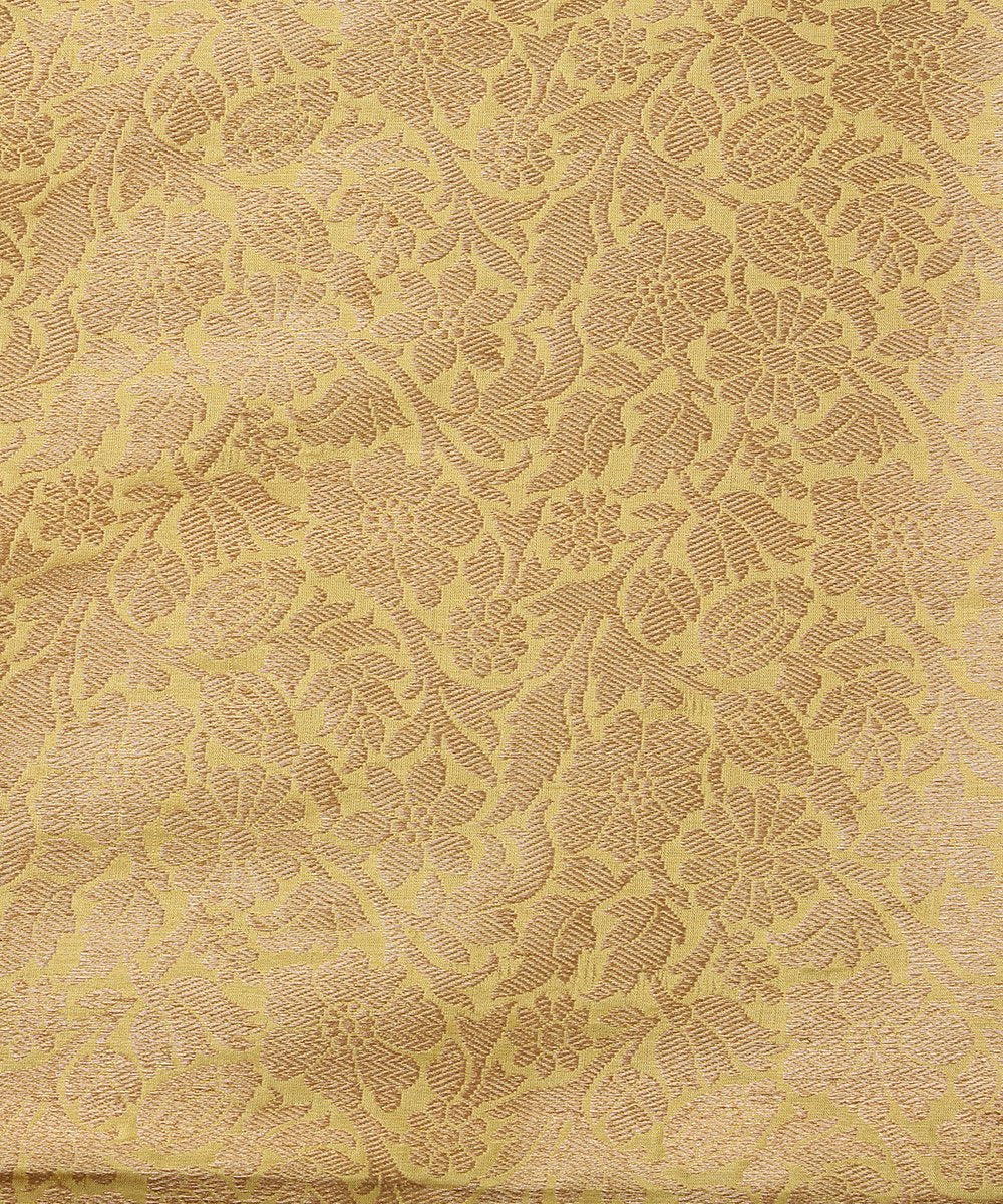 Handloom_Yellow_Pure_Silk_Banarasi_Brocade_Fabric_WeaverStory_03