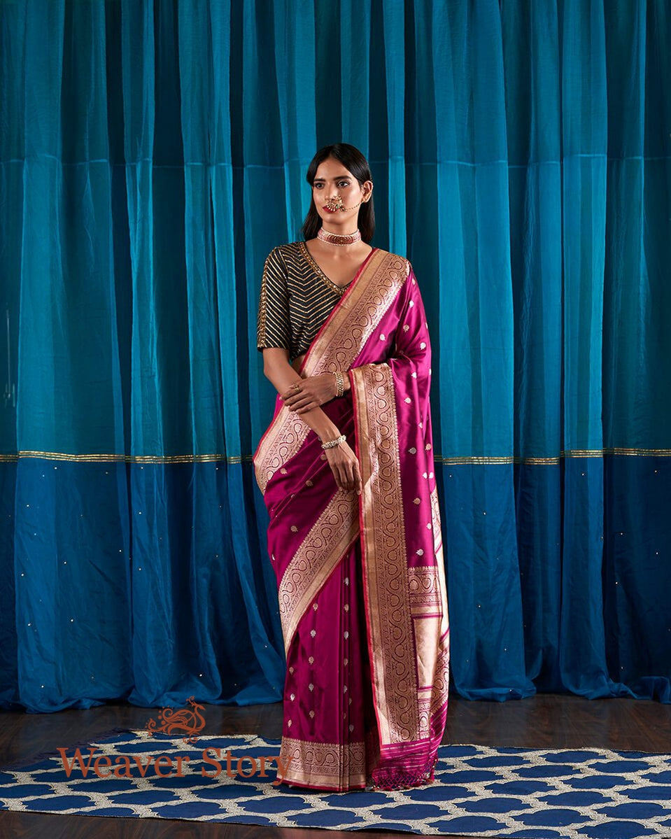 Handloom_Purple_Kadhwa_Booti_Saree_Banarasi_Katan_Silk_Saree_WeaverStory_02