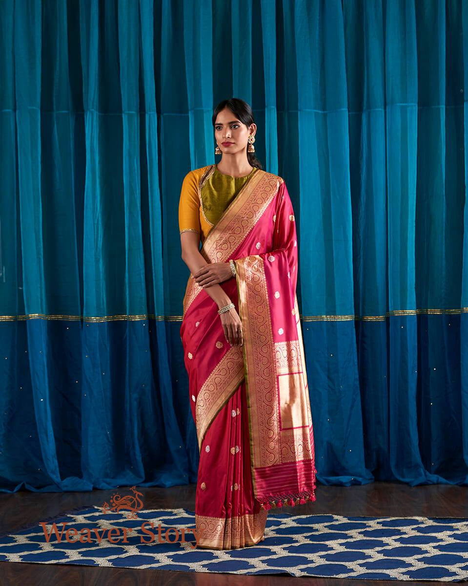 Handloom_Pink_Banarasi_Katan_Silk_Saree_with_Kadhwa_Weave_WeaverStory_02