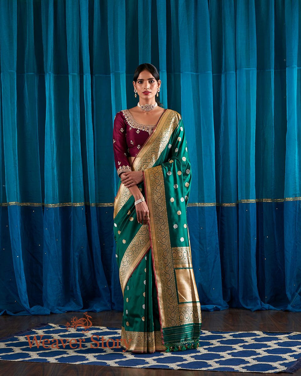 Emerald_Green_Katan_Silk_Handloom_Banarasi_Saree_WeaverStory_02