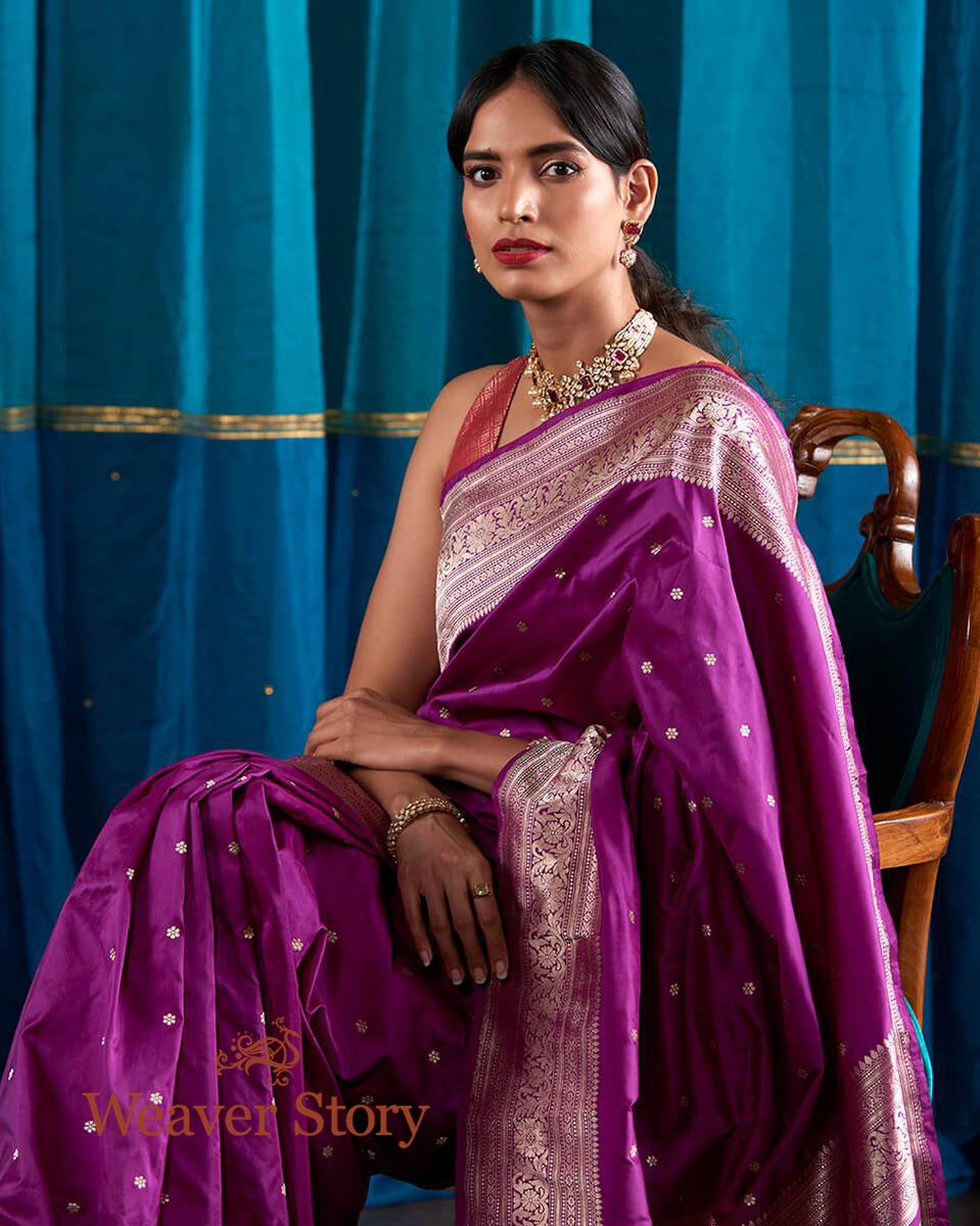 Royal_Purple_Katan_Silk_Banarasi_Handloom_Saree_with_Kadhwa_Booti_WeaverStory_01