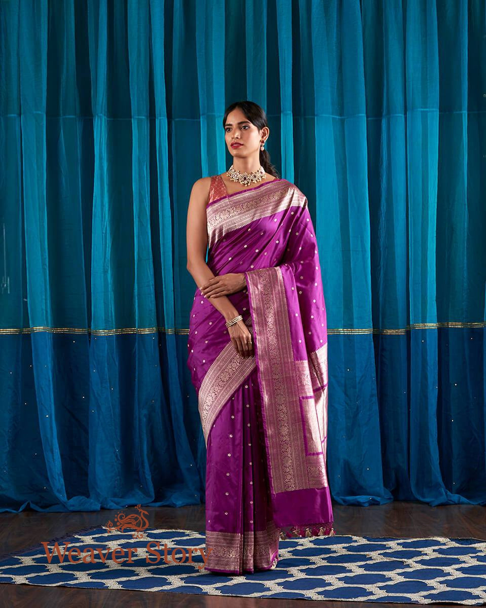 Royal_Purple_Katan_Silk_Banarasi_Handloom_Saree_with_Kadhwa_Booti_WeaverStory_02