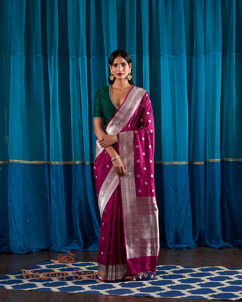 Handloom_Wine_Kadhwa_Booti_Saree_with_Silver_Zari_WeaverStory_02