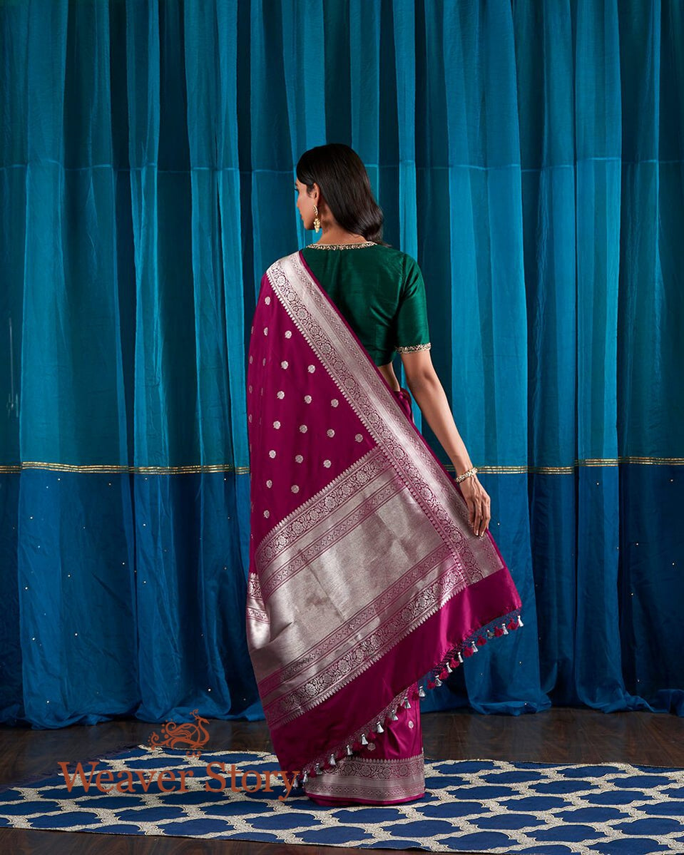 Handloom_Wine_Kadhwa_Booti_Saree_with_Silver_Zari_WeaverStory_03