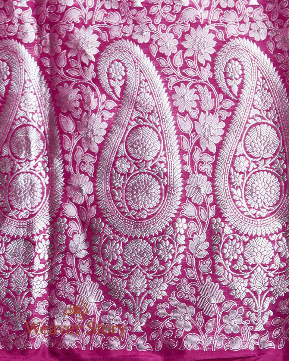 Handloom_Wine_Kadhwa_Booti_Saree_with_Silver_Zari_WeaverStory_05