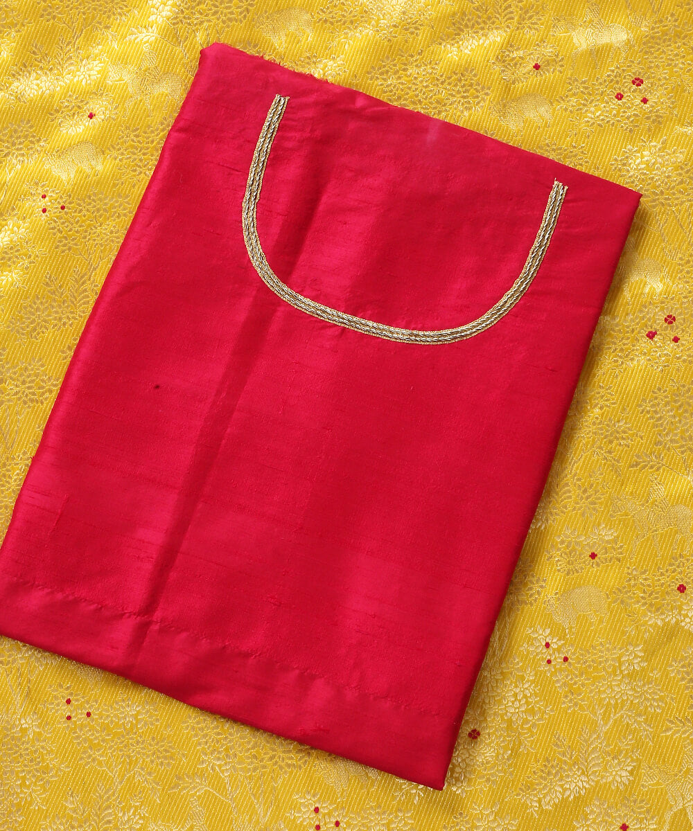 Pink_and_Red_Dual_Tone_Raw_Silk_Blouse_Fabric_with_Zardozi_and_Dori_Embroidery_WeaverStory_02