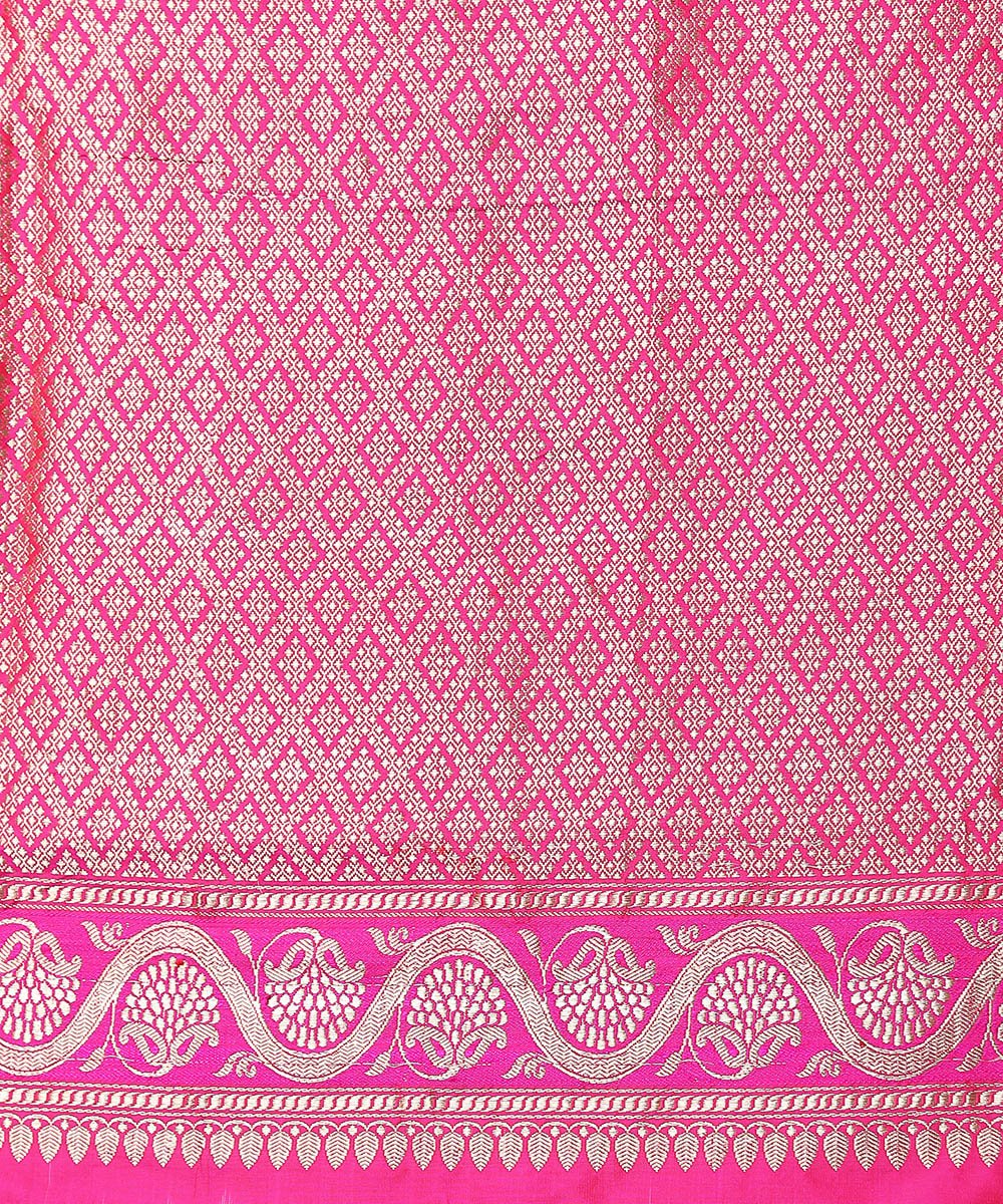 Hot_Pink_Handloom_Heavy_Kadhwa_Pure_Katan_Silk_Banarasi_Saree_With_Meenakari_Border_WeaverStory_05