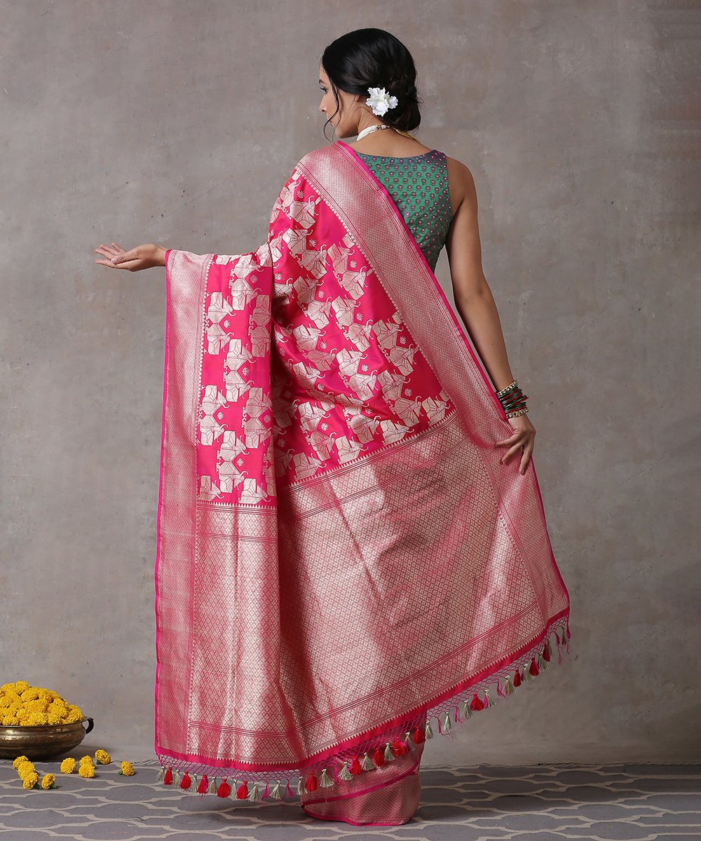 Hot_Pink_Handloom_Pure_Katan_Silk_Banarasi_Saree_With_Kadhwa_Sona_Rupa_Zari_and_Nartaki_Motifs_WeaverStory_03